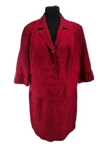 Tuta donna gonna STUDIO I taglie forti 24W bordeaux floreale elastico in vita gonna 108A - Foto 1 di 6