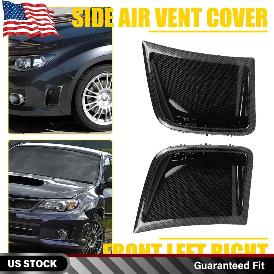Par de ventilaciones laterales de parachoques delantero con aspecto de fibra de carbono para Subaru WRX STi 2008-2014 Foto 1 de 4