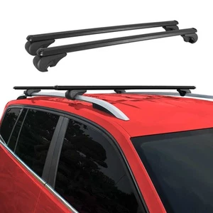 For 1999-2004 Volvo V40 Lockable Roof Rack Cross Bars Luggage Carrier Black 2Pcs - Picture 1 of 12