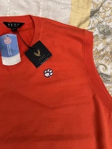 Chaleco Clemson Tigers Para Hombres Grande Naranja Pullover Logo Suéter Universitario Nuevo con etiqueta - Imagen 1 de 10