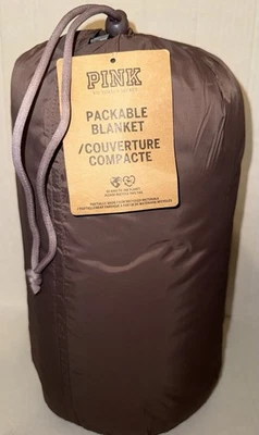 Cobertor Victoria's Secret ROSA Embalável Novo Com Etiqueta Borgonha Preto Letras - Imagem 1 de 4