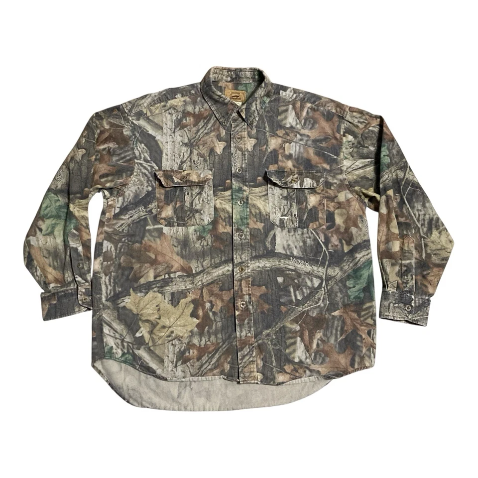 Duxbak RealTree Advantage Camo Shirt Mens Large Long Sleeve Heavy Button Down - Image 1 of 4