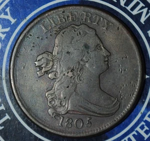 1805 Drapierte Büste halber Cent {{{3733 - Bild 1 von 3