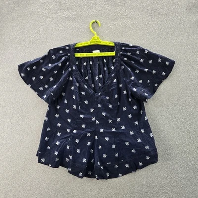 Blusa feminina Old Navy azul marinho gola V pulôver - Imagem 1 de 4