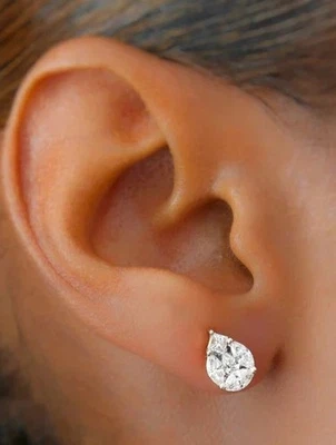 Aretes con forma de pera total de 2,00 quilates. Certificados GIA + tasación incluida Foto 1 de 3