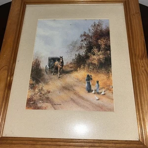 Amish Bild mattiert & gerahmt ein 1988 Vintage Druck von Al Koenig - Bild 1 von 9