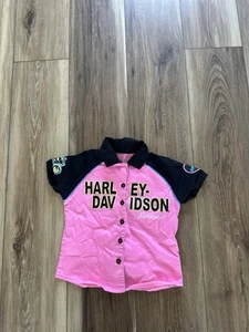 Harley-Davidson Kids Pink and Black Shirt size 4T 100% cotton - Picture 1 of 4