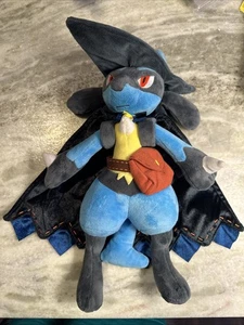 Pokemon Figura Peluche Lucario Halloween Costume Peluche 12,5" Blu - Foto 1 di 24