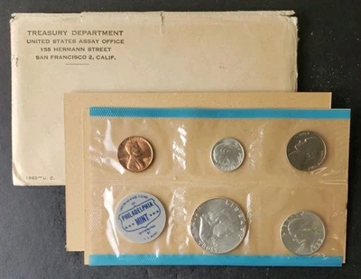 1963 United States Mint Uncirculated Set (this one is partial--only Philly) - Image 1 of 3