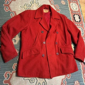 1940s Red Stag Double Breasted Wool Hunting Coat Jacket Amazing Details. - Picture 1 of 13