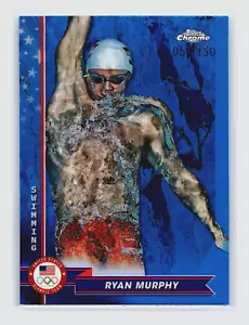 2024 Topps Chrome Olympics Blue Refractor /150 Ryan Murphy #71 - Bild 1 von 2