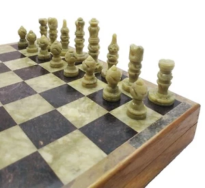 Stone Chess Set 12" Handmade Stone Pieces with Stone Board game home décor gift - Picture 1 of 6