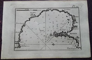 1780 Roux Meucci: Portolano Bucht Hafen von Augusta "Agusta" (Provinz Syrakus) - Bild 1 von 1