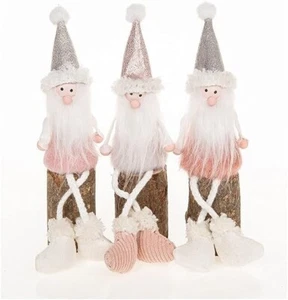 Pastel Pink Santa Dangle Leg Tall- Novelty Christmas Decorations - Picture 1 of 1