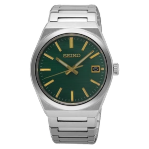 Seiko SUR601P1 Sapphire Quartz Stainless Steel 3 hands Green Watch - Picture 1 of 1