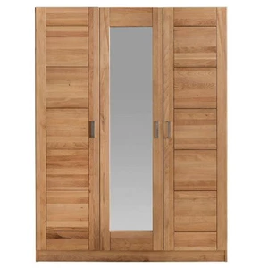 Kleiderschrank Spiegeltür Holz Kernbuche-massiv Natur geölt 3-türig Tollo - Bild 1 von 3