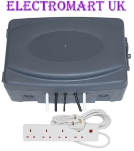 OUTDOOR WATERPROOF ELECTRICAL CONNECTION BOX  IP54 RATED LOCKABLE 10M EXT CABLE - Picture 1 of 2