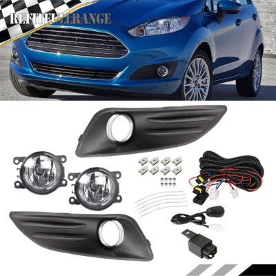 适用于 2014 - 2018 年福特嘉年华一对透明镜头雾灯带开关套件 — 第 1/4 张图片