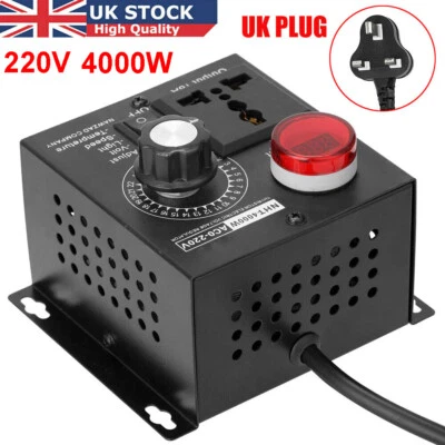 220V 4000W SCR Variable Voltage Regulator Speed Motor Fan Dimmer Controller UK - Image 1 of 4