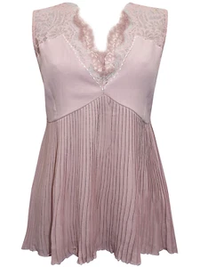Nougat Größe 14 Rouge Rosa Plissee Spitzenborte Camisole Anlass TOP Sommer 59 £ - Bild 1 von 3