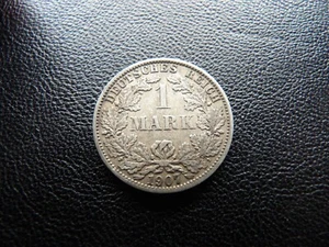 Germany silver coin 1907 A 1 mark Wilhelm II - Crowned Imperial Eagle (#8) - Picture 1 of 3