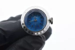【EXCELLENT +5】 SEIKO 11-0290 Ring Watch Vintage blue 17 Jewels Hand Wind Japan - Picture 1 of 14