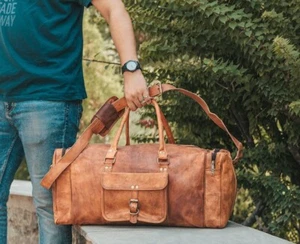 Tasche Leder Reise Übernachtung Fitnessstudio Wochenende Gepäck Seesack Origi... - Bild 1 von 10