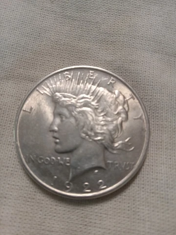 1922 peace dollar high relief BU Cover