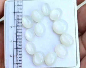 Lote de 12 piezas de piedras preciosas sueltas cabujón redondo piedra lunar blanca natural de 32,5 quilates 10,5 mm - Imagen 1 de 3