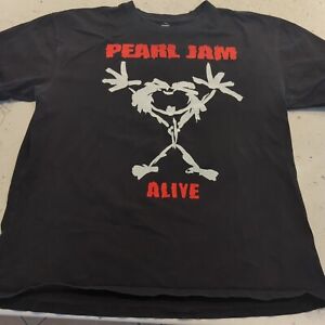 Pearl Jam Alive T Shirt XL 2 sided Grunge Rock Band tee stick man retro Nirvana