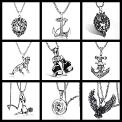 Restposten Schmuck 10 Stk Edelstahl 316 Halsketten Mix Herren Schmuck 60 cm  - Bild 1 von 4