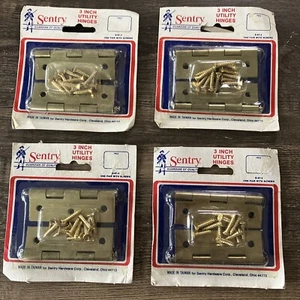 Lot Of 8 New Old Stock 3” SENTRY brass Utility Hinges S-67-3 Four Packs Of 2 - Picture 1 of 4