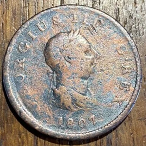 PIECE HALF PENNY 1807 GEORGES III ROYAUME-UNI (1061) - Foto 1 di 2