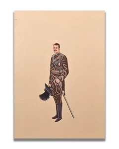 Retrato de soldado británico hecho a mano pintura en miniatura 12 x 9 pulgadas "PN13154" - Imagen 1 de 5