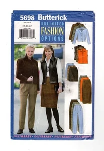 Women's Sewing Pattern, Jacket, Vest, Skirt, Pants Butterick Pattern 5698 UC F/F - Picture 1 of 4