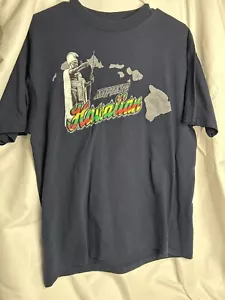 Always Hawaiian tshirt Size L Born Raise Live Hawaiian Dark Navy Blue - Picture 1 of 2