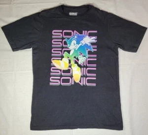 Sonic the Hedgehog Sega Black Graphic T-Shirt Girls Boys Youth Size 14 - Picture 1 of 9