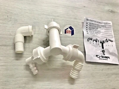 BAMPI DOPPIO ATTACCO LAVATRICE / LAVASTOVIGLIE + ASCIUGATRICE PER SIFONE INCASSO 1"