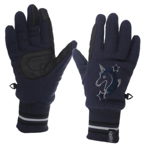QHP Kinder Fleece Handschuh Leyla navy - Picture 1 of 2
