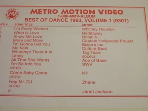 METRO MOTION VIDEO " BEST OF DANCE 1993 VOL.1" -- LASERDISC - Picture 1 of 3