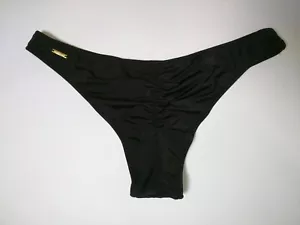 Victoria Secret Large L Itsy Bikini Bottom Cheeky Ruched Back Black Sexy VS - Picture 1 of 11