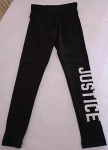 Justice Girl's Athletic Leggings w/Silver glitter sparkly lettering/NWT/Size 7 - Picture 1 of 6