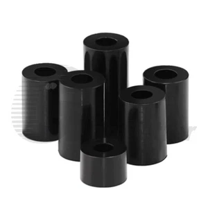 Black ABS Plastic Standoff Spacers M3 M4 M5 M6 M8 Nylon Round Bushing Washers - Picture 1 of 6