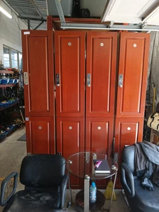 Wood Paneled Stacked Lockers In Excellent Condition 20 Sets Available 867 - Picture 1 of 4