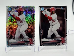 2021 Bowman Draft #BDC-56 Malcom Nunez Rainbow Shimmer & Chrome Cards ⚾️⚾️⚾️⚾️⚾️ - Picture 1 of 4