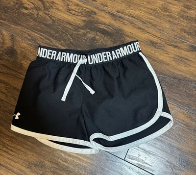 Under Armour Girls'  Workout Gym Shorts YLG Loose Heatgear - Image 1 of 4