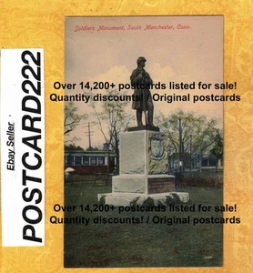 CT South Manchester 1908-14 antike Postkarte SOLDATENDENKMAL & TROLLEYWAGEN - Bild 1 von 1