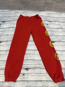 Aviator Nation Girls Red Smiley Face Pants Size 10 - Picture 1 of 5