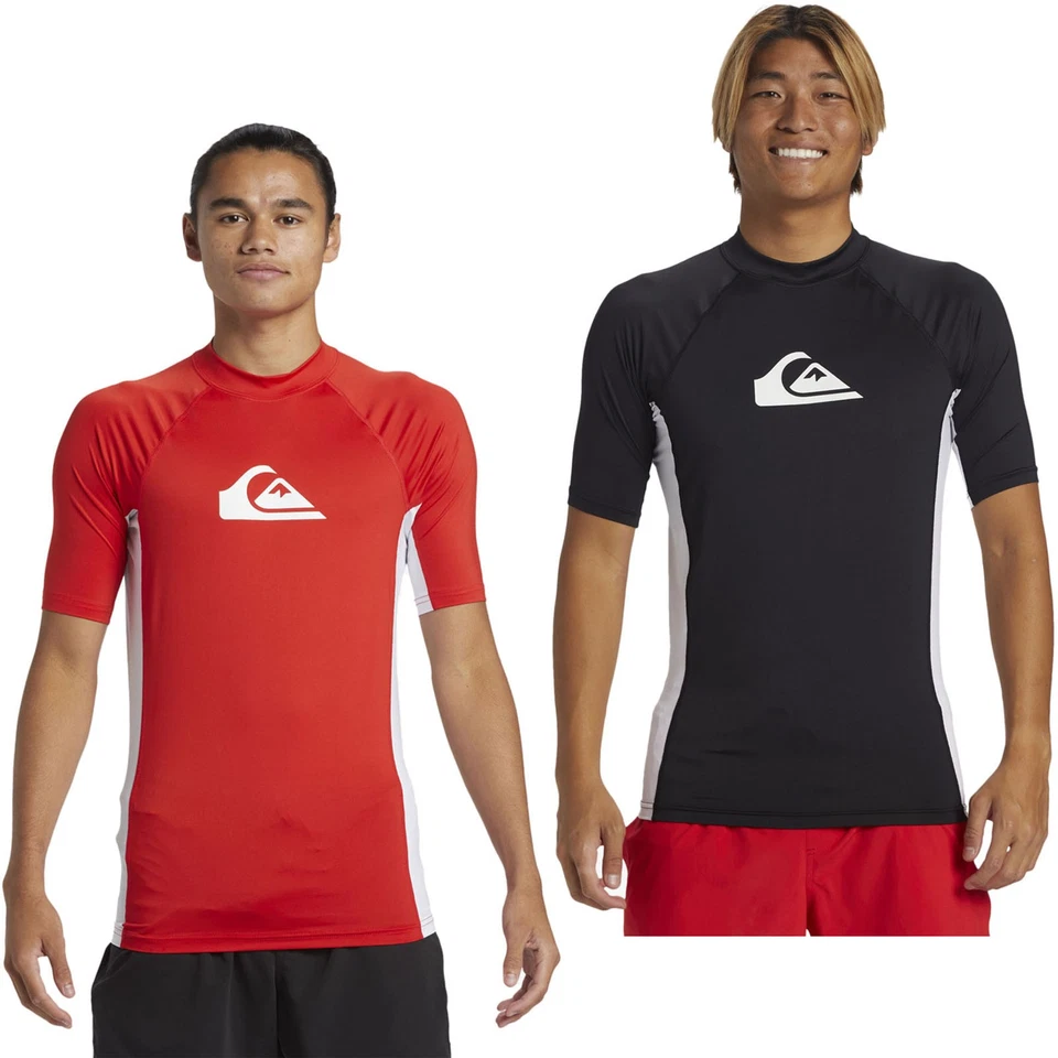 Quiksilver Mens Everyday Short Sleeve UV Protect Surf Surfing Rash Guard Vest - Image 1 of 1