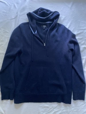 DAPPER!**MEN’S JACK SPADE NAVY CASHMERE 3/4 PULLOVER SWEATER HOODIE** M - Image 1 of 4